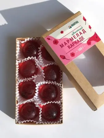 Мармелад цветочный Каркаде в крафтовой упаковке 100 г